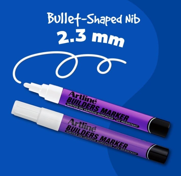 ปากกาเคมี ARTLINE EKPR-BDM หัวกลม 2.3 มม. สี ขาว_1